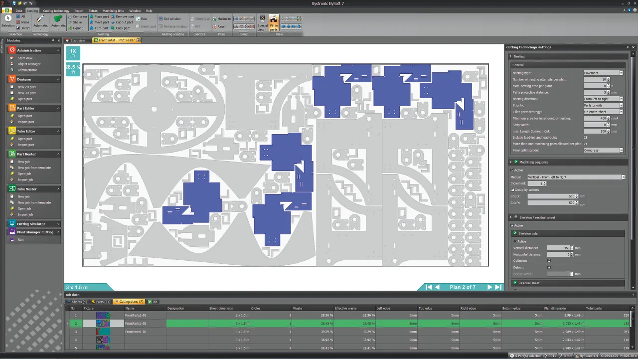 Automatisk nesting av detaljer i BySoft